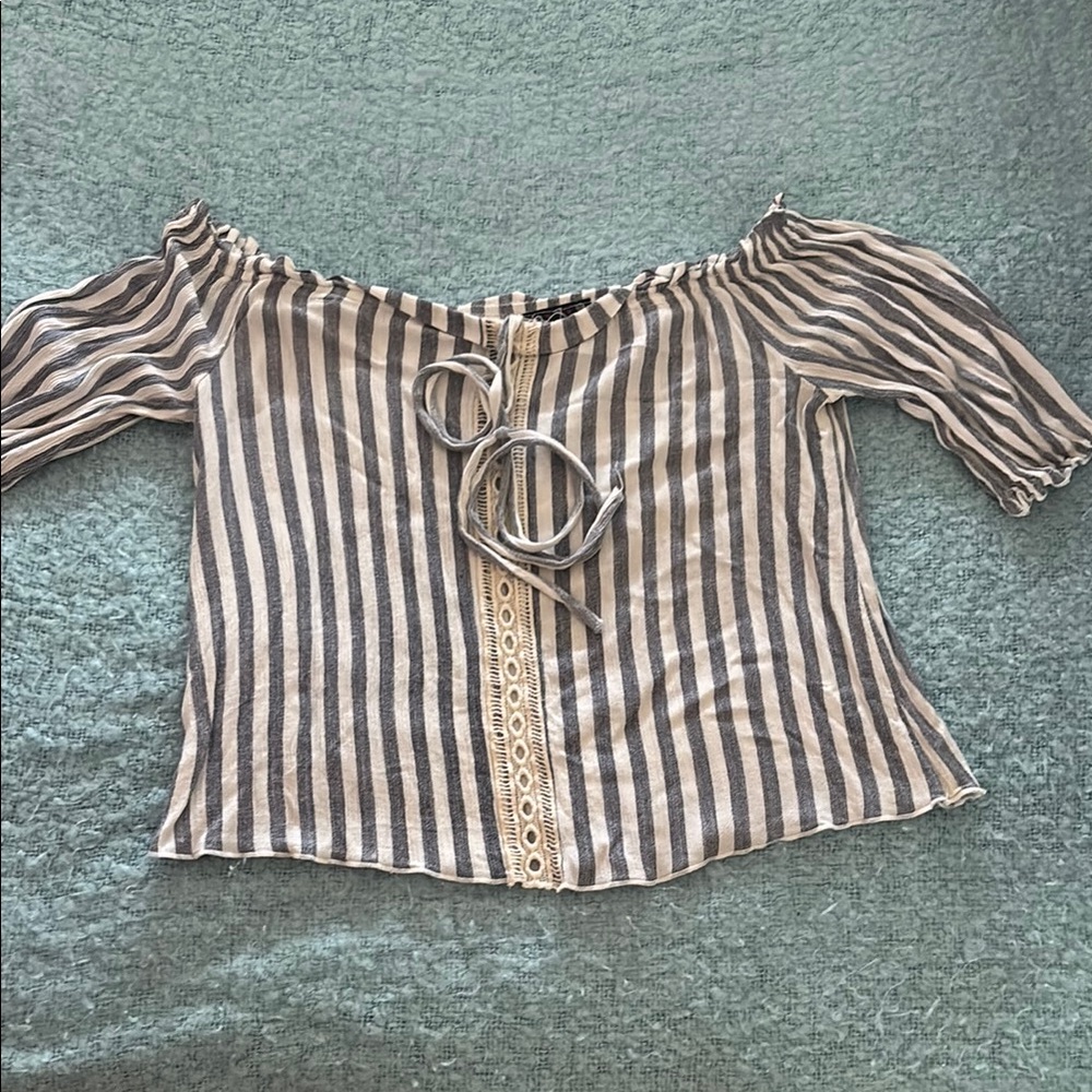 Elegant Striped Off-Shoulder Blouse